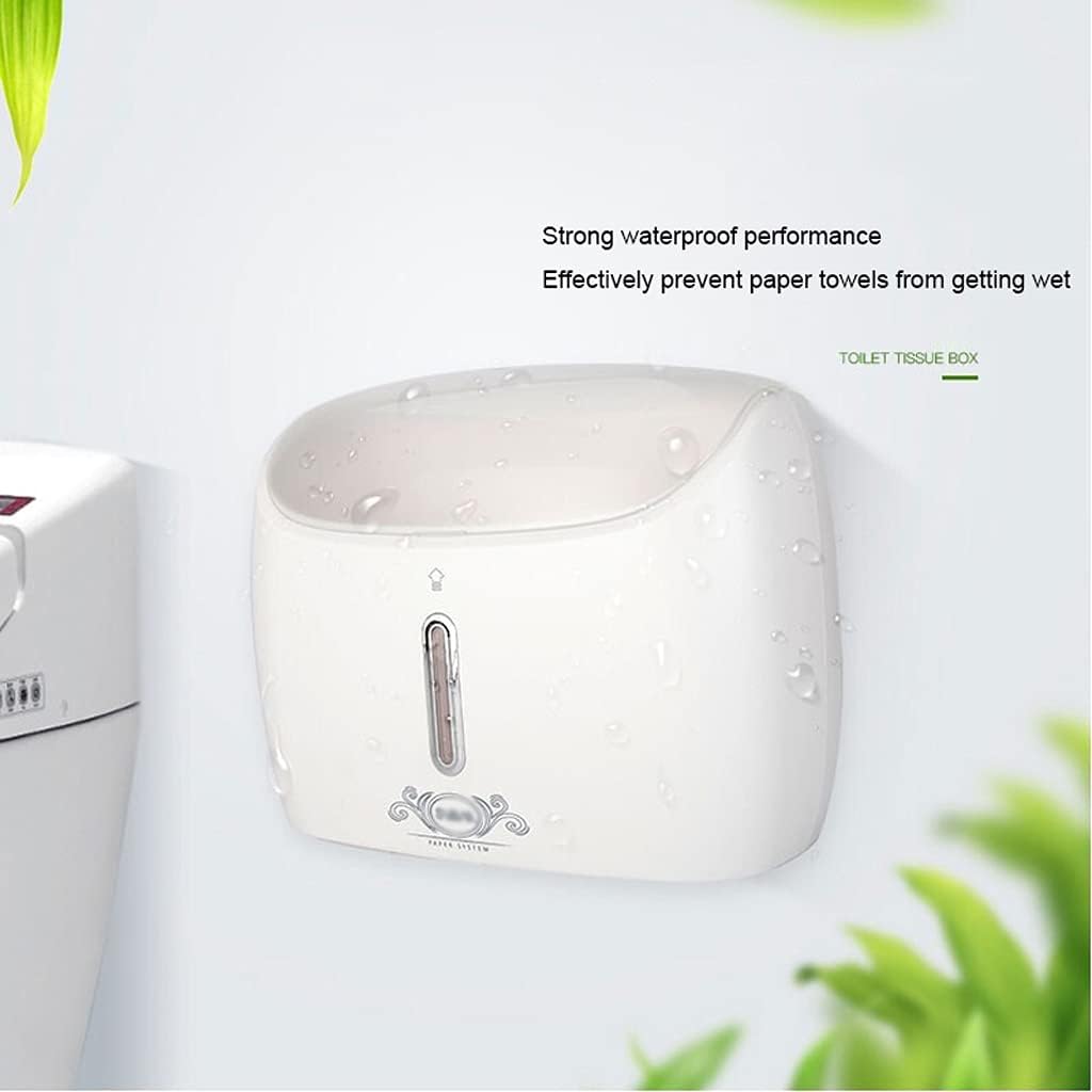 OQOPO No Punching Waterproof Facial Tissue Box, High Capacity Tissue Case, Napkin Case for Shopping Mall Airport High Speed Rail Station Public Toilet