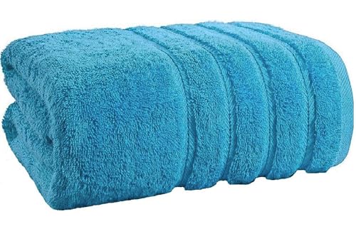 Serviette de bain extra large 150x200 cm drap de douche coton bleu sarcelle - 2