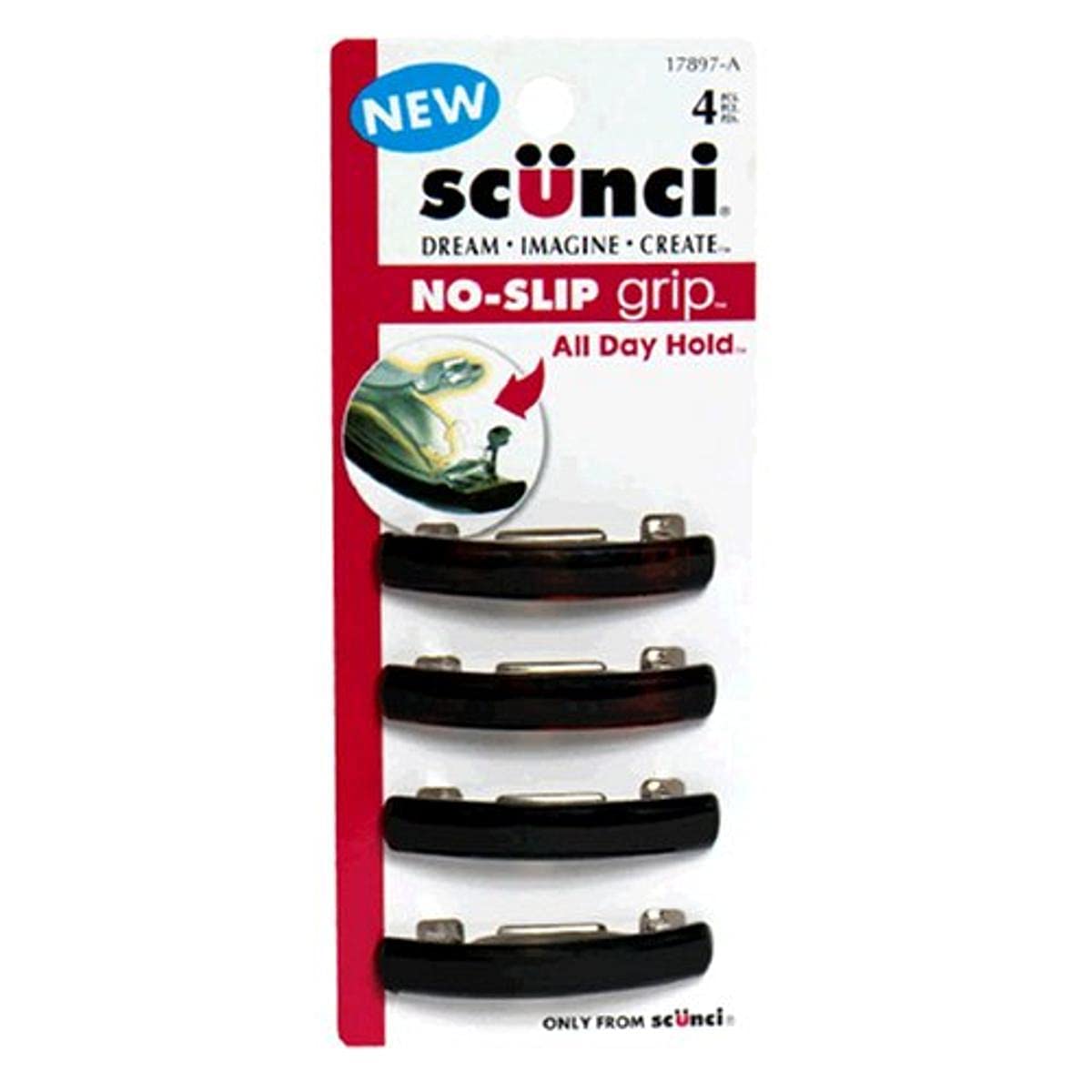 Scunci No Slip No Damage Barrette, 4 ct: Grocery & Gourmet Food