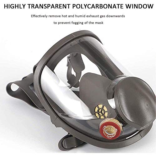 MZBZYU Full Face Head Ventilative Biochemical Respirator Gas Mask (Respirator Canister) Gas-Proof with 2 Filter Boxes and 2 Filter Cottons, Dedicated to Public Safety Protection