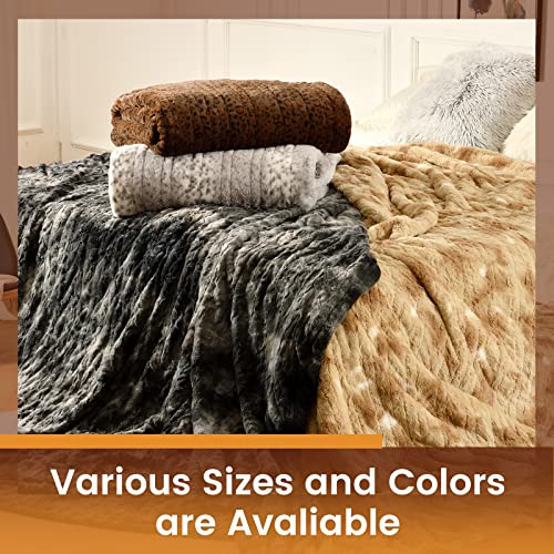 Bearhug Electric Blanket Queen Size, 84" x 90" Heated Blanket Dual Controllers, Faux Fur & Sherpa, 10 Heating Levels & 1-12H Auto Off, Over-Heat Protect, ETL, Machine Washable