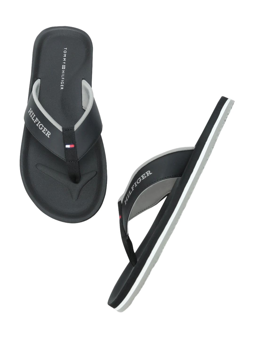 Logo black polyurethane flip-flops