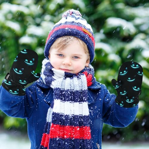 Image of Plaaee Early 1990s Pattern Kids Glove Warm Mitten Winter Favor for Toddler Boys and Girls Children Cold Weather Gloves