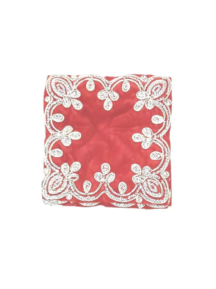 Hari Har Exim Red Asan for Laddu Gopal Ji Chowki 6.5 inches x 6.5 inches Size