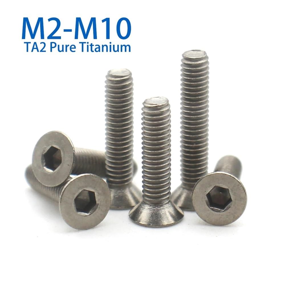 2–10 Stück M3 M4 M5 M6 M8 M10 DIN7991 TA2 Titan Innensechskant Flachsenkkopfschraube L = 35–50 mm(40mm,M4 (10pcs))