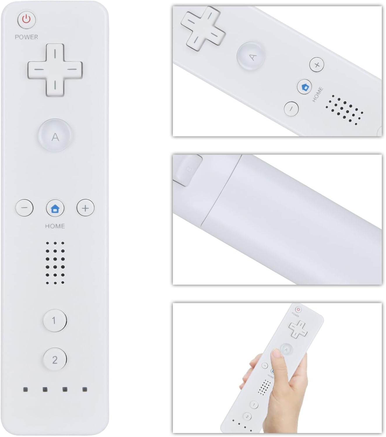 HZIME 交換用リモコン Wii &amp; Wii U対応 内蔵2イン1 Motion Plusシリコンケースとヌンチャック (