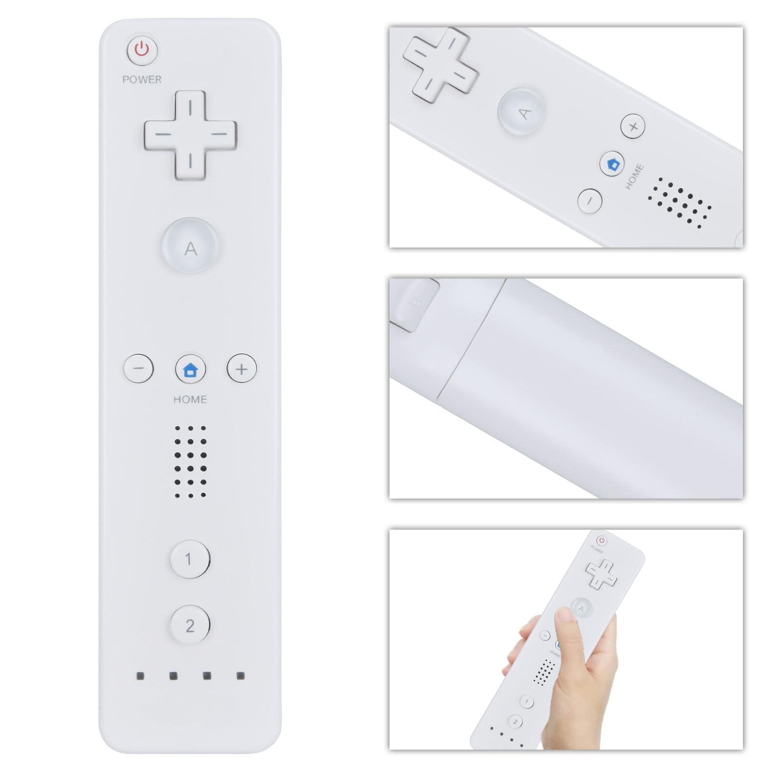 Lot de 2 télécommandes de rechange compatibles avec manette Wii/Wii U avec Nunchuck avec Motion Plus pour console Wii/Wii U (rouge et blanc)