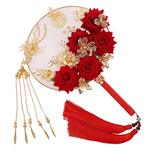 Ventilateur pliant de mariée en dentelle ancienne chinoise de mariage RWRAPS