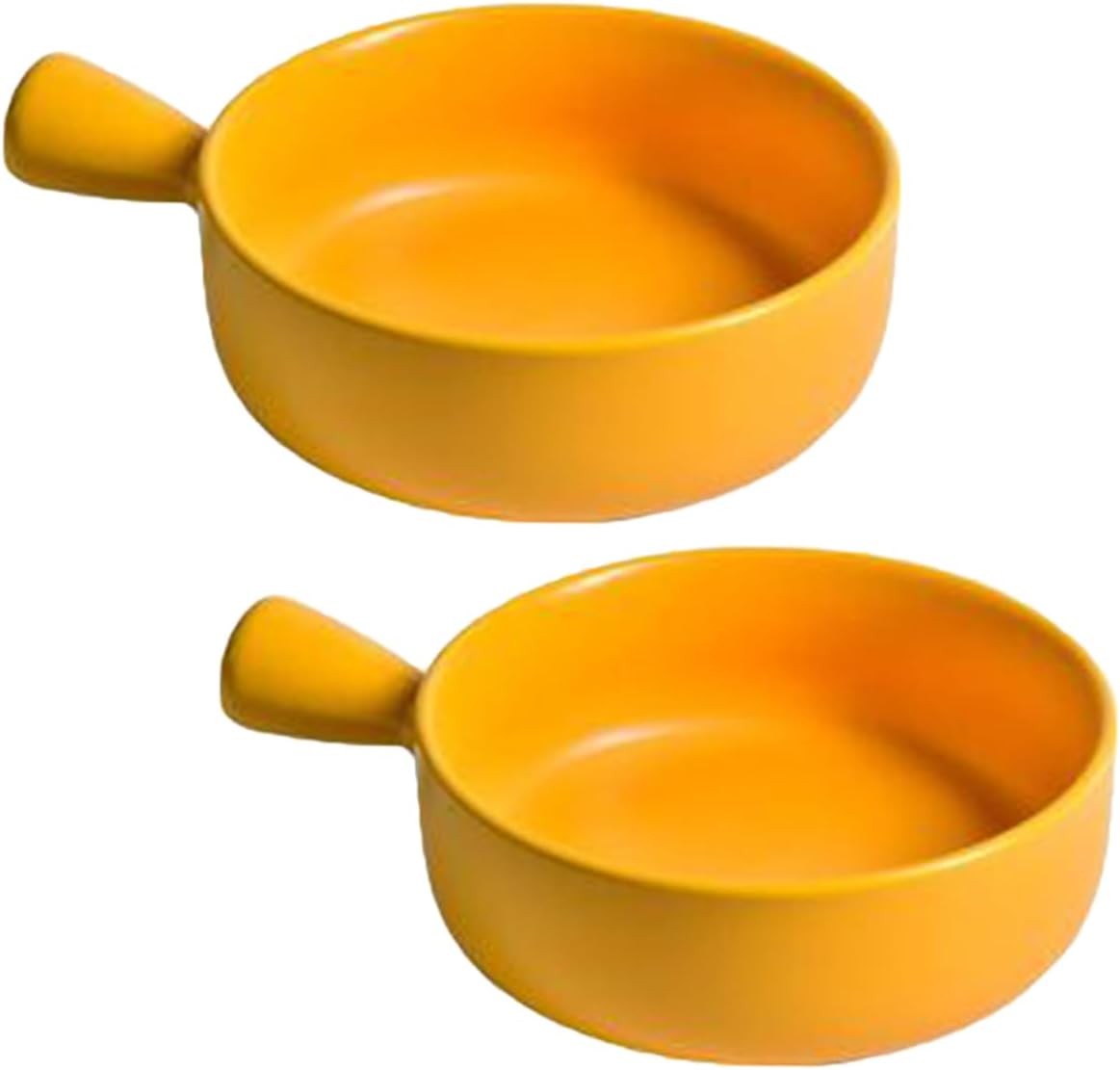 2pcs High Temp Resistant Round Ceramics Baking Plate Baking Dishes for Oven Salad Plate Kitchen Supplies Handle