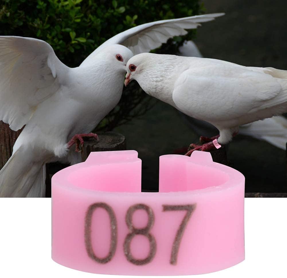 100PCS/Bag 8MM Plastic Pigeon Bands Rings, 001-100 Numbered Plastic Pigeon Bird Leg Bands Rings with Number()
