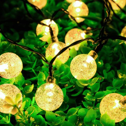 Solar Garden Lights String, 7M Solar 50 LED Ball Fairy String Lights Outside Garden Lights With 8 Modes, Solar String Lights Outdoor Garden Waterproof For Yard, Patio, Party, Wedding, Warm White
