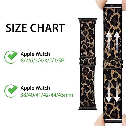 Image of VEMIGON Stretchy Band Compatible with Apple Watch Strap 46mm 45mm 44m 42mm 49mm 41mm 40mm 38mm, Adjustable Nylon Braided Solo Loop for iWatch Series 11 10 9 8 7 6 5 4 3 2 1 SE3 SE2 SE Ultra (No Watch)