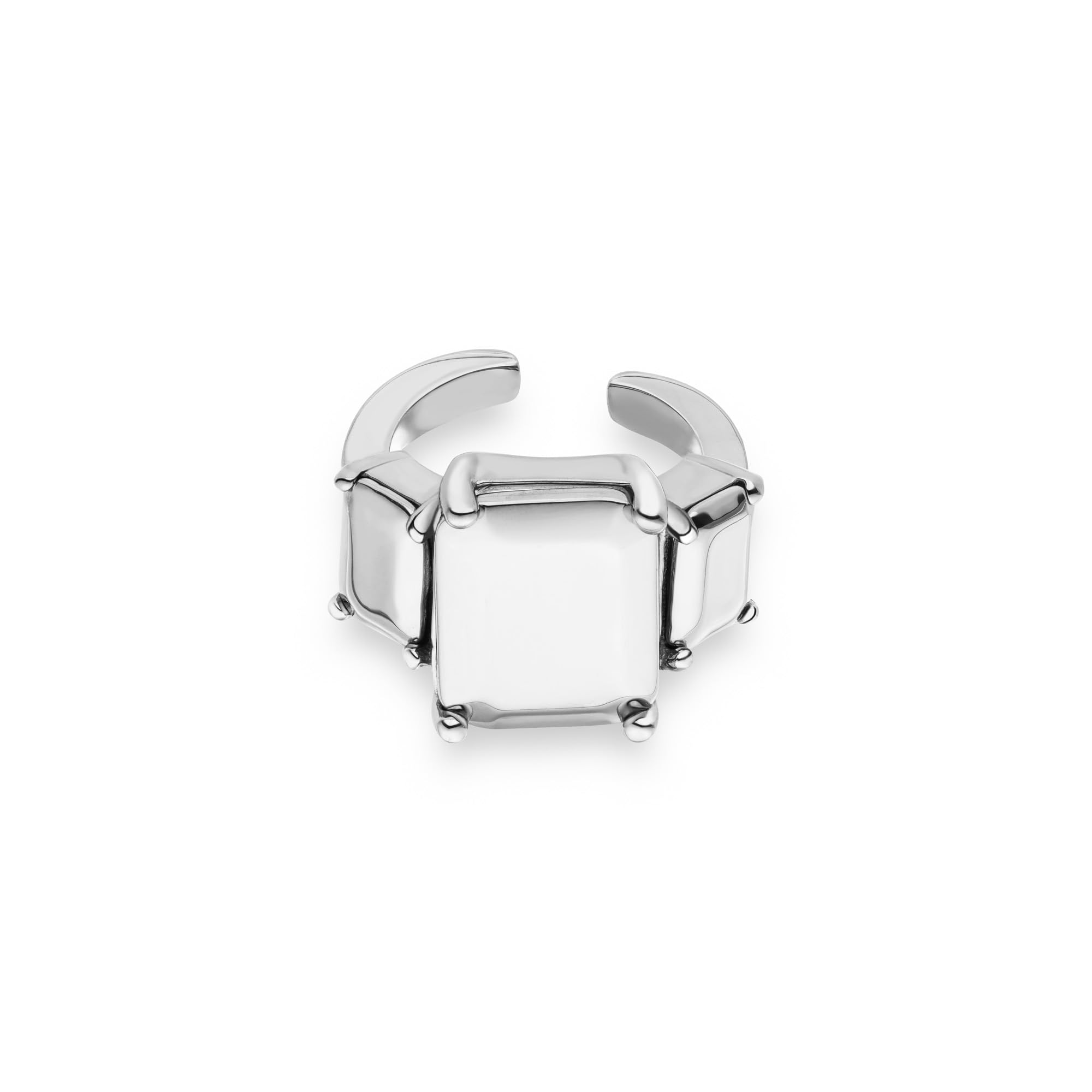 LIEBESKIND BERLIN Damen Schmuck im Diamond Design - Earcuff mit Steel Diamond in Silber - alltagstauglich & besonders - Geschenkidee