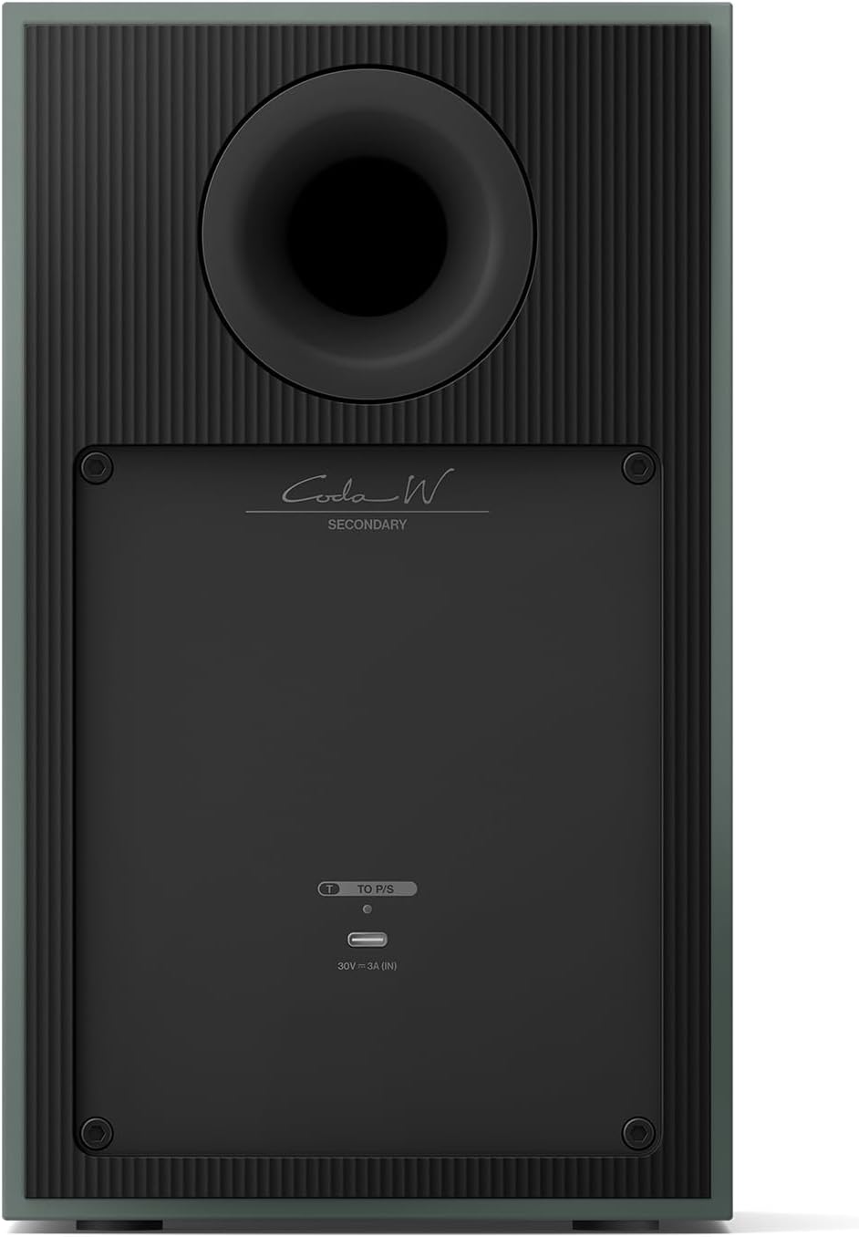 posterior view of KEF Coda W Primary speaker showing various input ports