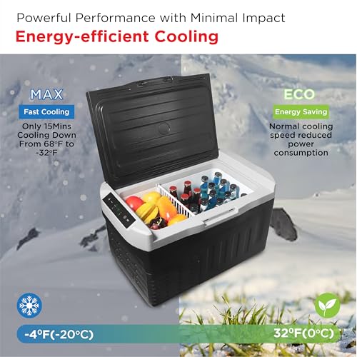 Frigidaire 2-in-1 Portable 12/24V DC & 110-240V AC Compressor Fridge Freezer – Compact for Travel, Car, Camping, Road Trips, Home, Dual Voltage 21qt - image 2
