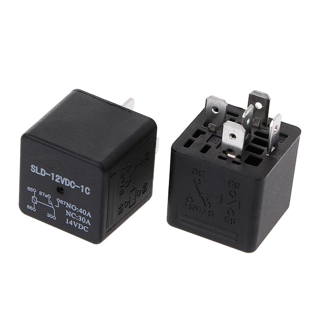 Zhouyqx As Shown 2Pieces Sld-12Vdc-1C 1.6W 40A Nc 5Pin Automotive