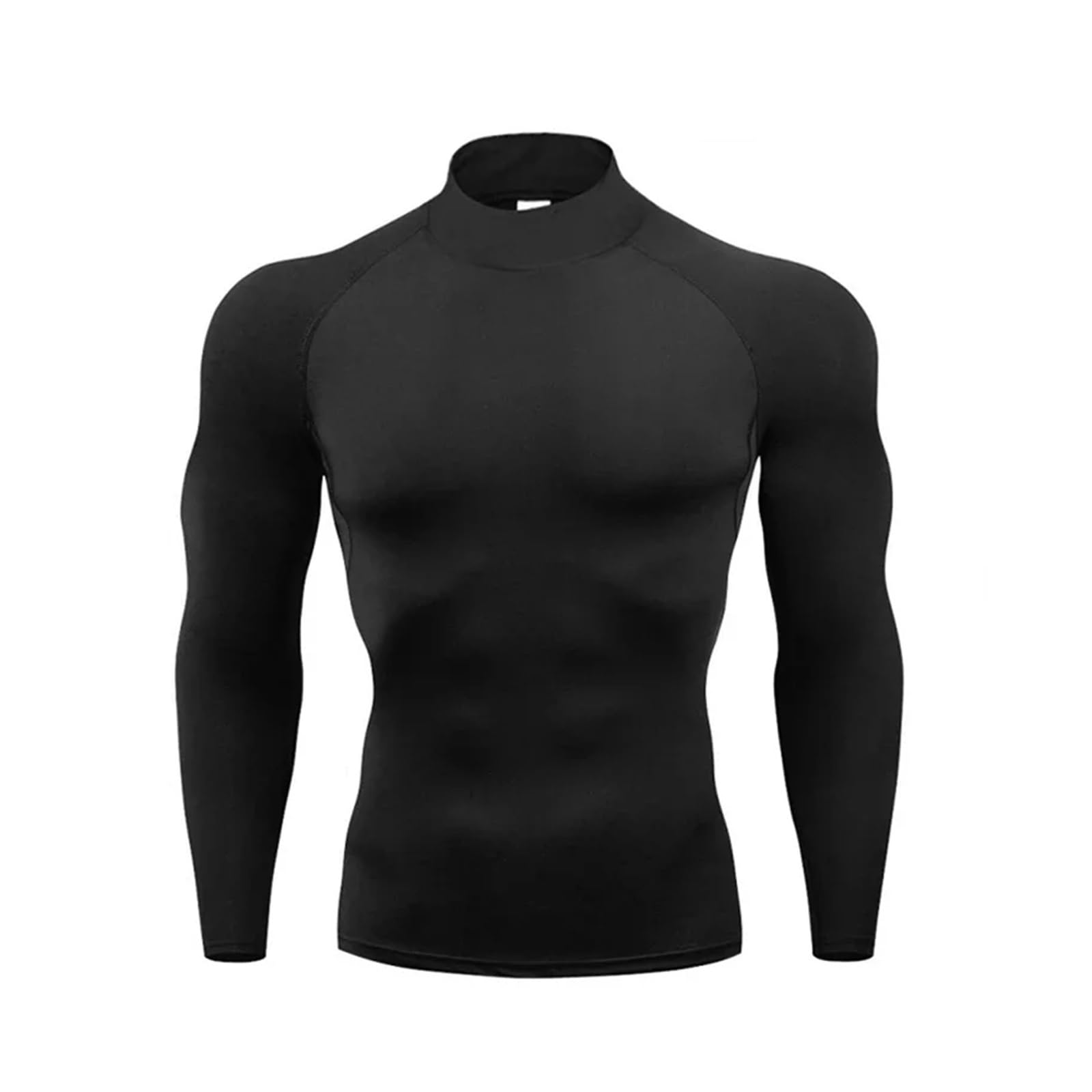 Functional Shirt Hommes Chemises de Course Compression à Manches Longues Chemises de Sport Fitness entraînement serré Jogging t-Shirts vêtements de Sport séchage Rapide(Black,XX-Large)