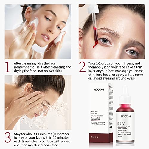 Aha 30% + Bha 2% Peeling Solution, Exfoliating Aha 30% Bha 2% Peeling Solution Anti Acne Serum, Chemical Peel For Face At Home, Bha Aha Mask Red Peel, Bha Liquid Exfoliant For Blemishes Wrinkle-1 Floz #TOP4