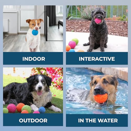 Best Pet Supplies Interactive Squeaky Dog Chew Toy, Ideal Dog Toys for Chewers, Small, Medium & Large Dogs, and Fetch Lovers - Fuchsia, Green, Blue, Orange, Medium 2.5" by Best Pet Supplies - Image 7