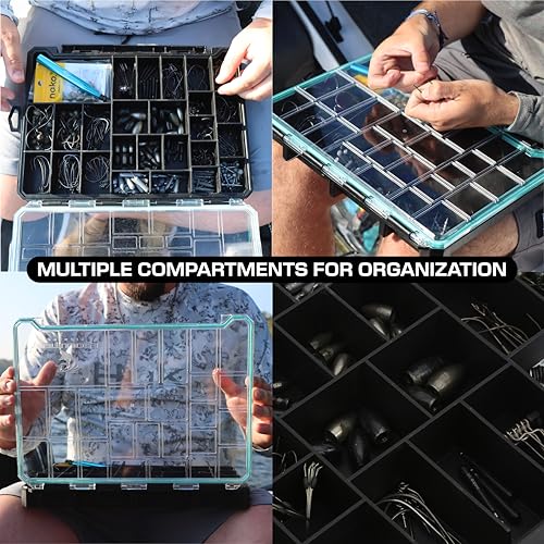 Image of Evolution Fishing BallistiX Terminal Tackle Tray - Waterproof, Anti-Corrosion, One Hand Latch, Clear Lid, Lure Box, Tackle Storage