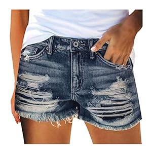 WWricotta Jean Court pour Femme – Grande Taille Short en Denim Pantalon Court Tendance Streetwear Coupe Droite Sexy Slim Fit Hot Short en Jean Tendance