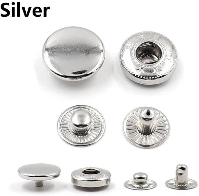 Miniatura 5 de Hobby Trendy Ultimate Snap Button Die Set con máquina de prensa manual 8 botones a presión y 3 tamaños de agujeros (prensa roja, con 100 broches