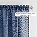 Chyhomenyc Marilyn Navy Blue Sheer Curtains 84 Inch Length 2 Panels, Light Filtering Breathable 3D Leaf Clip Jacquard Textured Curtain Drapes for Bedroom Living Room Window, 38Wx84L Inches