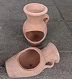 blumentopf terracotta glasiert im Bauch befindet sich auf der Liegeseite ein Loch zur Vermeidung von Staunässe