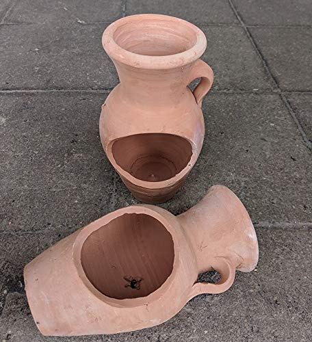 2. Wahl !! Aktion!! liegende bepflanzbare Amphore 20 cm aus Terracotta Terrakotta Vase Liegeamphore Blumentopf Pflanzgefäß Pflanzamphore