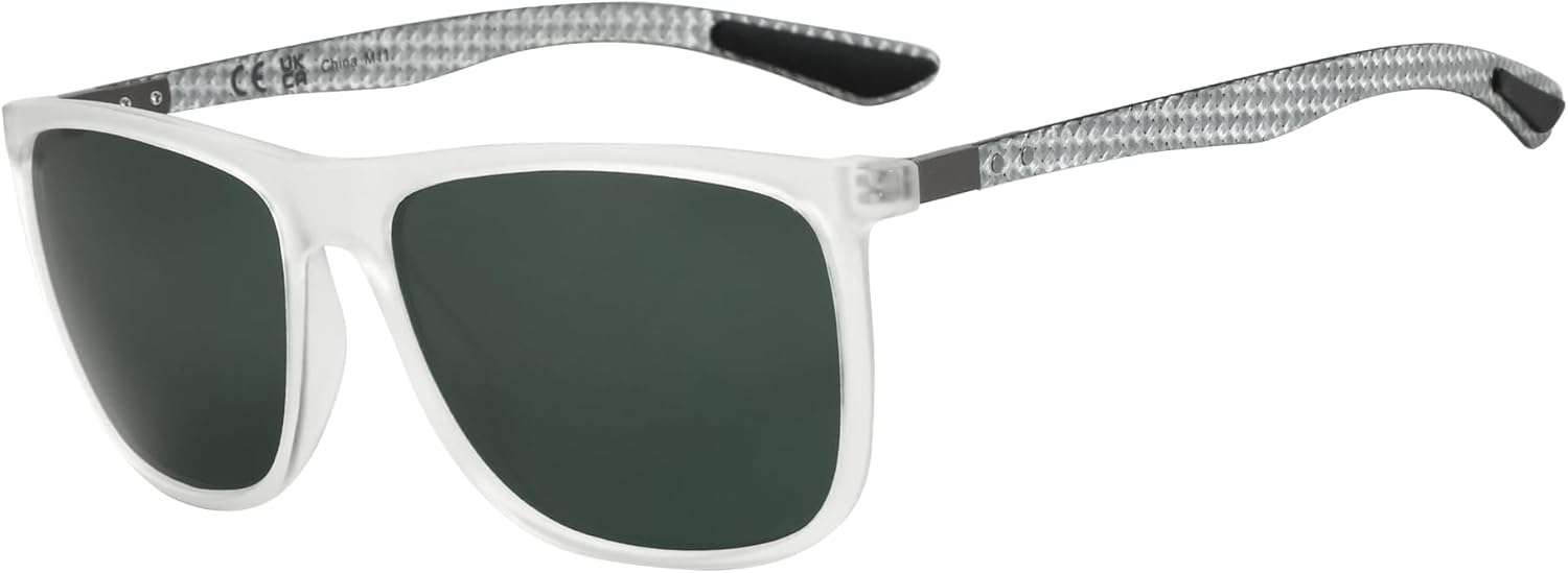 ZENOTTIC Square Polarized Sunglasses for Men Ultralight Carbon Fiber Sun Glasses Driving Fishing Golf Sports UV400 Protection