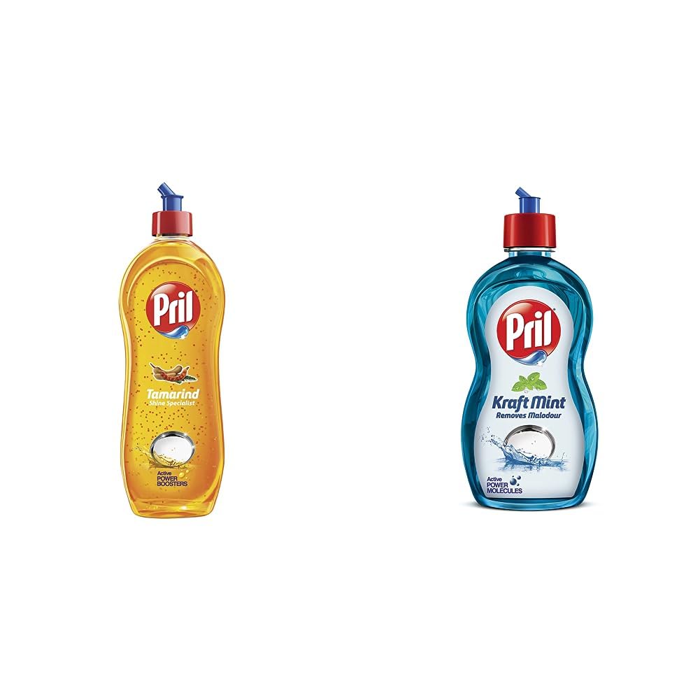 Pril Tamarind Shine Specialist Rs 750 ml & Pril Kraft Mint 225ml| Insta Clean | Suitable for cleaning non-veg cooked utensils or strong smelling food was served| Zero White Residue COMBO