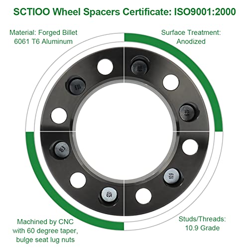 Scitoo 8X6.5 Wheel Spacers 1.5 Inch Thick Hub Bore 130Mm With 14X1.5 Studs, Silver 8 Lug Wheel Spacers Fit For 2500 2011-2014 For Ram 3500 2010-2Pcs #TOP3
