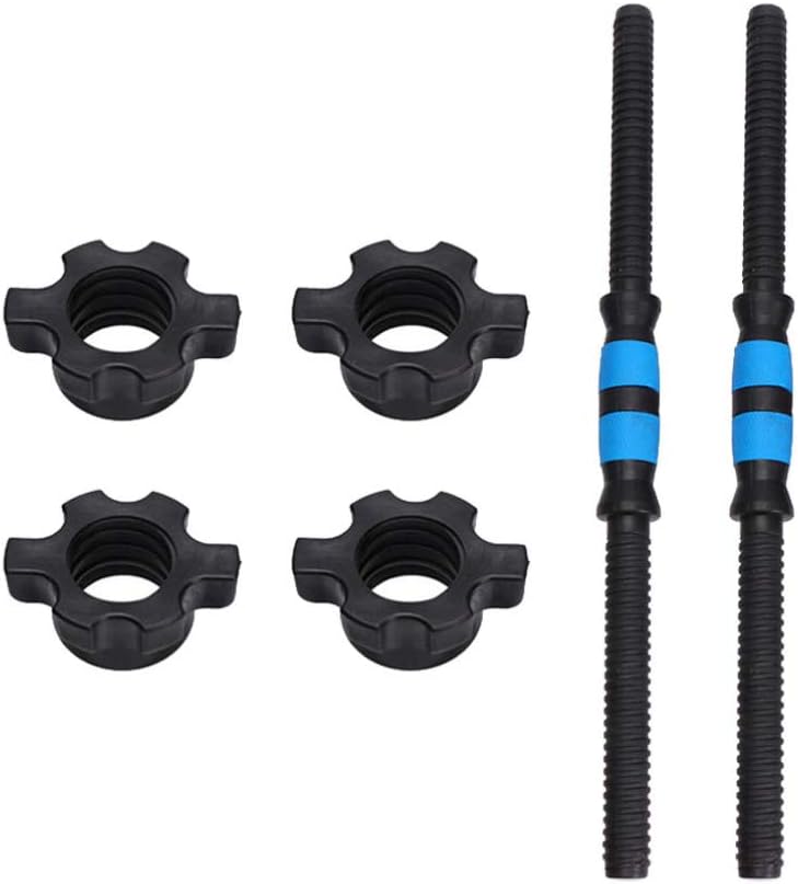 Garneck 1 Set Dumbbell Bars Dumbbell Bars Barbell Handle Dumbbell Handle for Gym Training Workout Sport (2pcs Dumbbell Rod+4pcs Nuts)