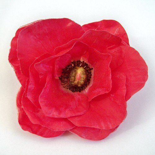 Anemone Artificial Flower Hair Clip/Pin Brooch, Red