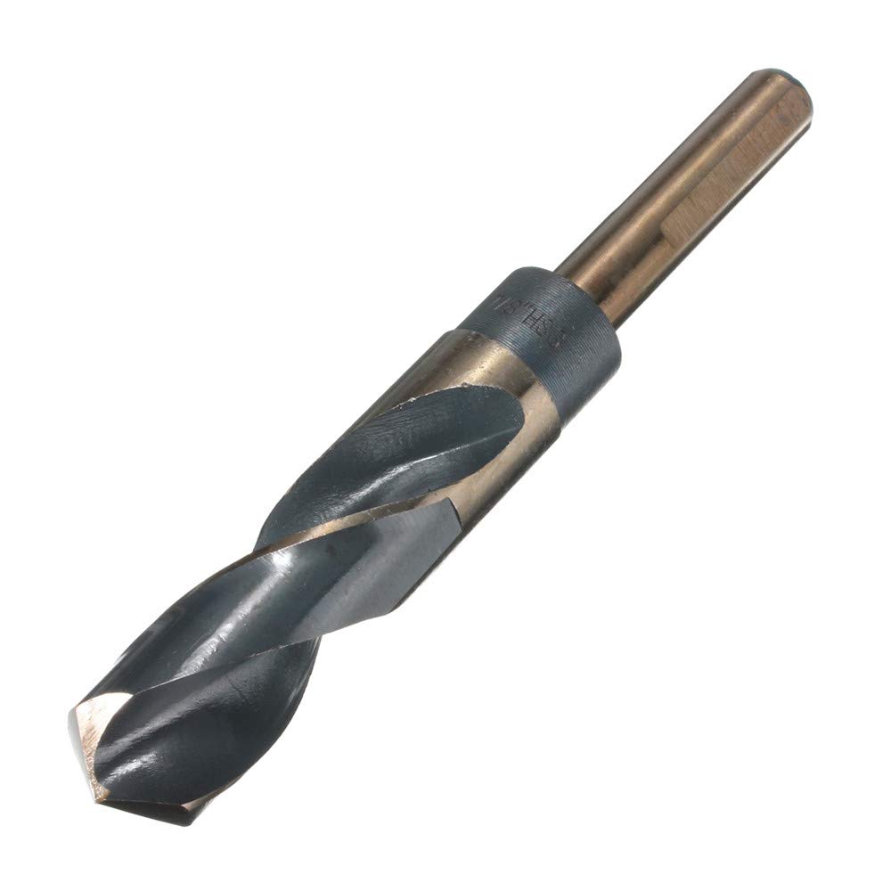 Juego de brocas helicoidales Hss 4241 de vástago de 1/2 pulgada, 8 piezas, 9/16 a broca helicoidal de 1 pulgada para metal de madera - 1#