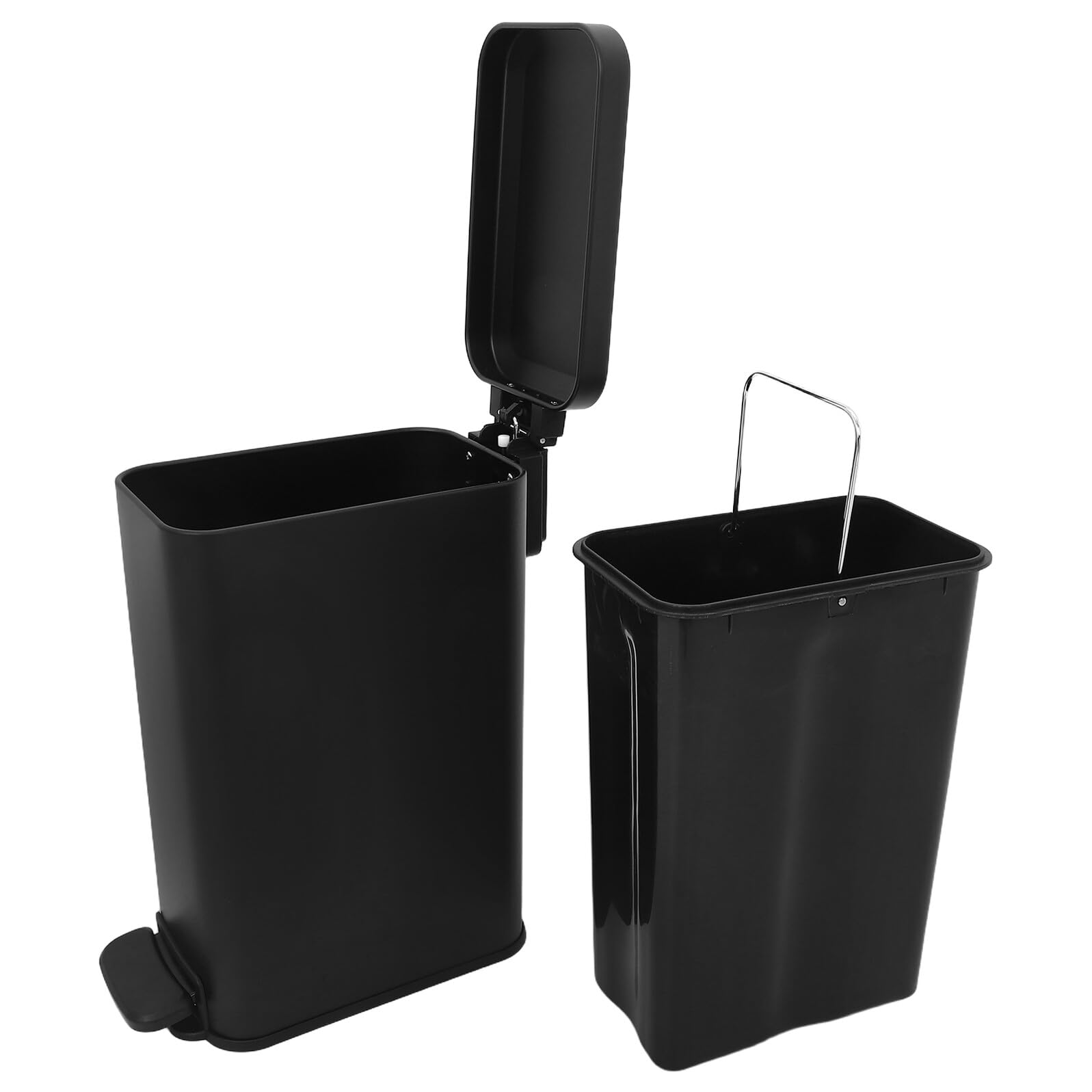Papelera de Acero Inoxidable con Pedal y Tapa Integrada Cubo de Basura Delgado para Cocina y Oficina Contenedor Moderno y Versátil para Residuos Hogar y Espacios Pequeños