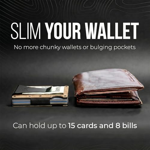 Image of Mountain Voyage Minimalist Wallet for Men & Women - Slim RFID Wallet, Scratch Resistant, Credit Card Holder & Money Clip, Easily Removable Money & Cards, Mens & Womens Wallets (Beech Wood Carbon)