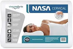 Travesseiro Nasa Cervical Anatômico Ortopédico Capa Percal 200 Fios 100% Algodão Viva Conforto