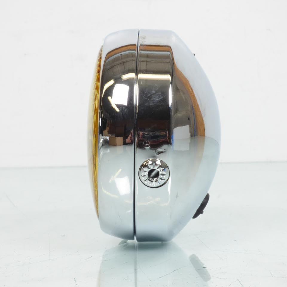 Optique Avant Pour Mobylette Peugeot 50/103 – Phare Rond 140 Mm, Cuvelage Métal Noir, Vitre Transparente, Sans Ampoule - 9