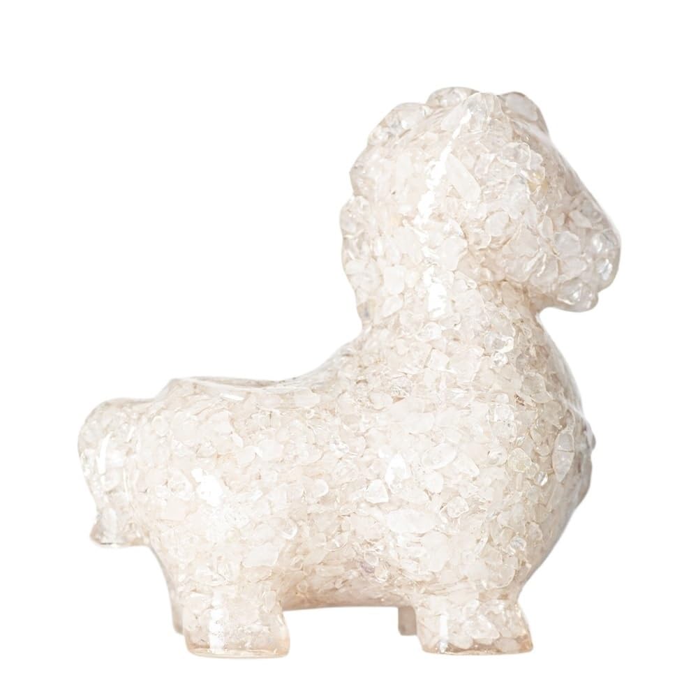 HUFFA Elegant Desktop Ceramic Horse Figurine Ornament - Natural Crystal & Resin Decorative Piece