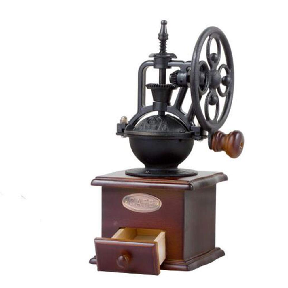 Moulin à Café Manuel Vintage Lihuzmd - Meule En Céramique Ajustable Avec Tiroir - Style Rétro Élégant Pour Café Frais