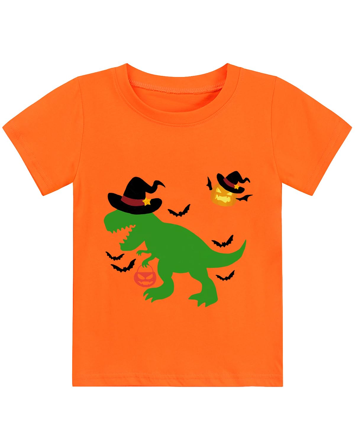 CM-Kid Halloween Shirt for Toddler Boy Girl Pumpkin Ghost Dino Short Sleeve Tshirt for Kids Cotton Tops 2-7 Years