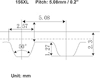 Vista 4 de uxcell anchura cerrada síncrona de goma de las poleas 32.8 ft m de la correa dentada del lazo de la correa dentada 156XL