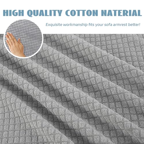 Armrest Chair Covers,Set of 2 Stretch Fabric Armchair Couch Arm Rest Cover,Anti-Slip Spandex Polyester Sofa Chair Arm Caps Slipcovers for Chairs Furniture Protector,30x20x1.5cm, Grey by googooing - Used condition - Image 5