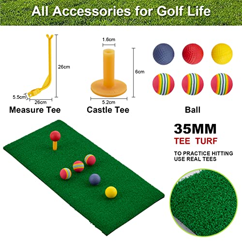 Golf Hitting Net 10X7Ft, Golf Nets For Backyard Driving, Golf Practice Net With Hitting Mat, Golf Swing Trainer Aid-1 Golf Mat -6 Golf Balls-1 Golf Tees-1 Swing Corrector, Golf Accessories For Men #TOP5