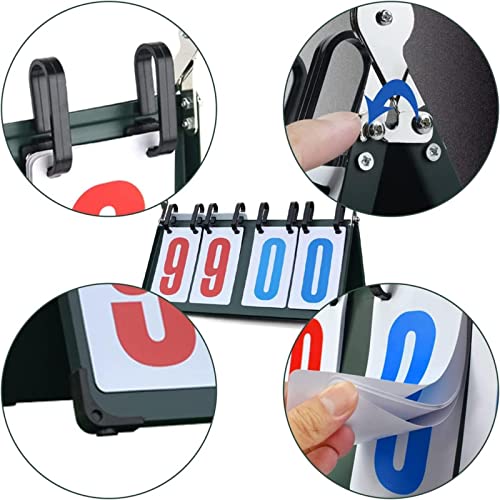 Marcador digital portátil para baloncesto, voleibol, fútbol, fútbol americano, tenis y bádminton, con carcasa de acero y tarjetas de plástico impermeables miniatura 3