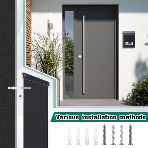 Image of MorningRo 10 x 7 x 3 Inch Small Dark Gray Wall Mount Mailbox with Lock Key for Outside Apartment Porch Rust Proof Security Key Drop Box for Letters Newspapers Cards