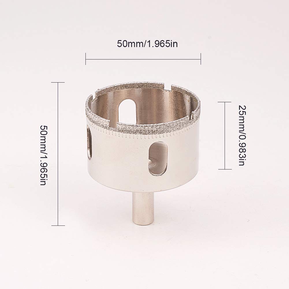 Utoolmart 2pcs 50mm/1.95 inch Diamond Drill Bit Hole Saw for Tile Glass Marble Granite Fiberglass Ceramic Tool Sliver