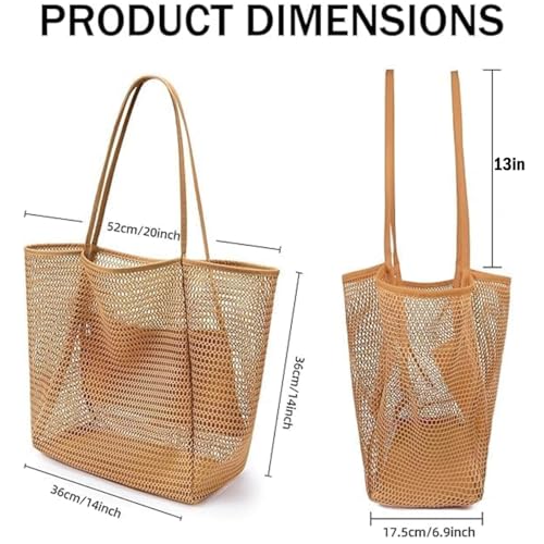 Beach Bag - Mesh Tote Bag Beach Vacation Clothes Accessories for Women Bag for Travel Pool Family eEssentials3