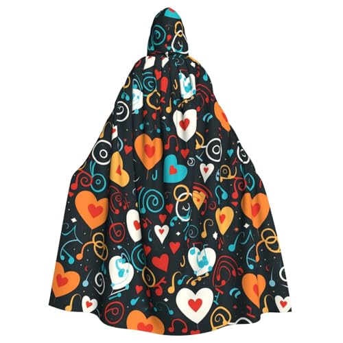 HJFCZH Music Symbols Love Prints Halloween - Capa con capucha para adultos para varios entornos de fiesta y carnaval